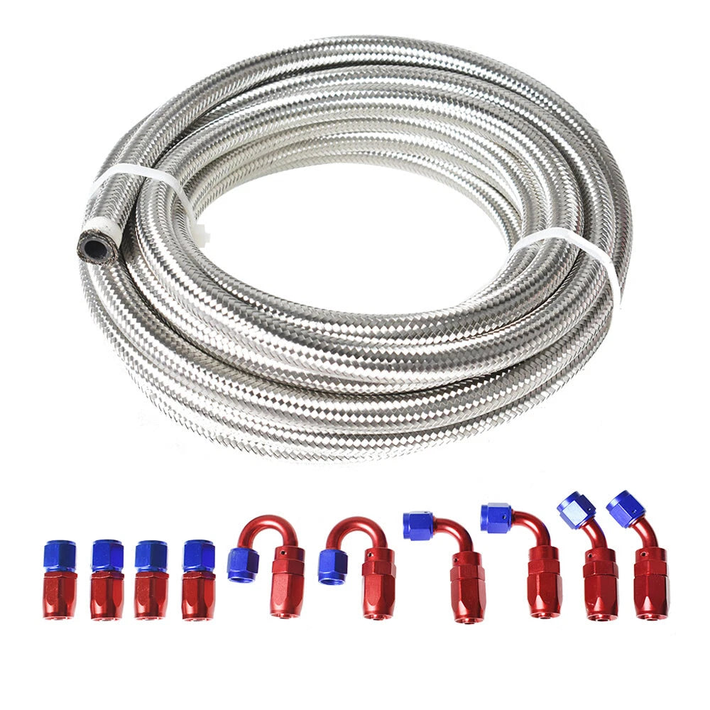 20FT Braided Fuel Hose Line & 10AN Swivel Fitting Kit for Performance Vehicles