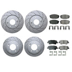 Front Rear Brake Kit with Drilled Rotors & Akebono ProACT Pads for Kia Soul (2010–2023)