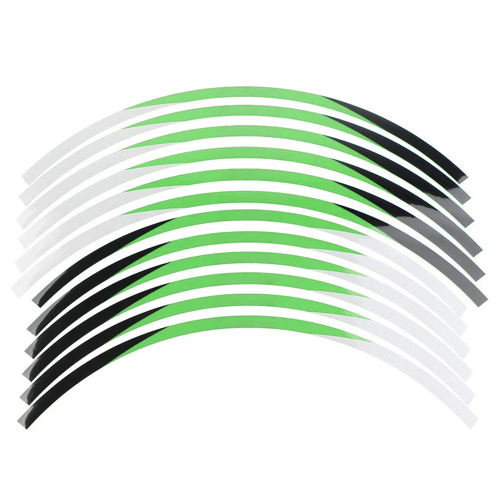 21" 19" Rim Stripes Wheel Stickers for Kawasaki KX 250F (2004-2021) Green