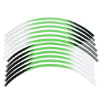 21" 19" Rim Stripes Wheel Stickers for Kawasaki KX 250F (2004-2021) Green