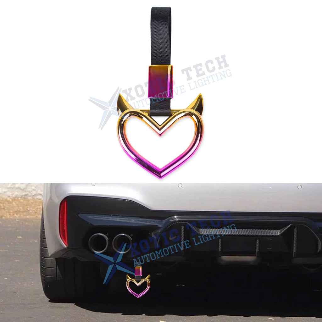 Iridescent Devil Heart Handle Charm for Japanese Car (1990–2000)