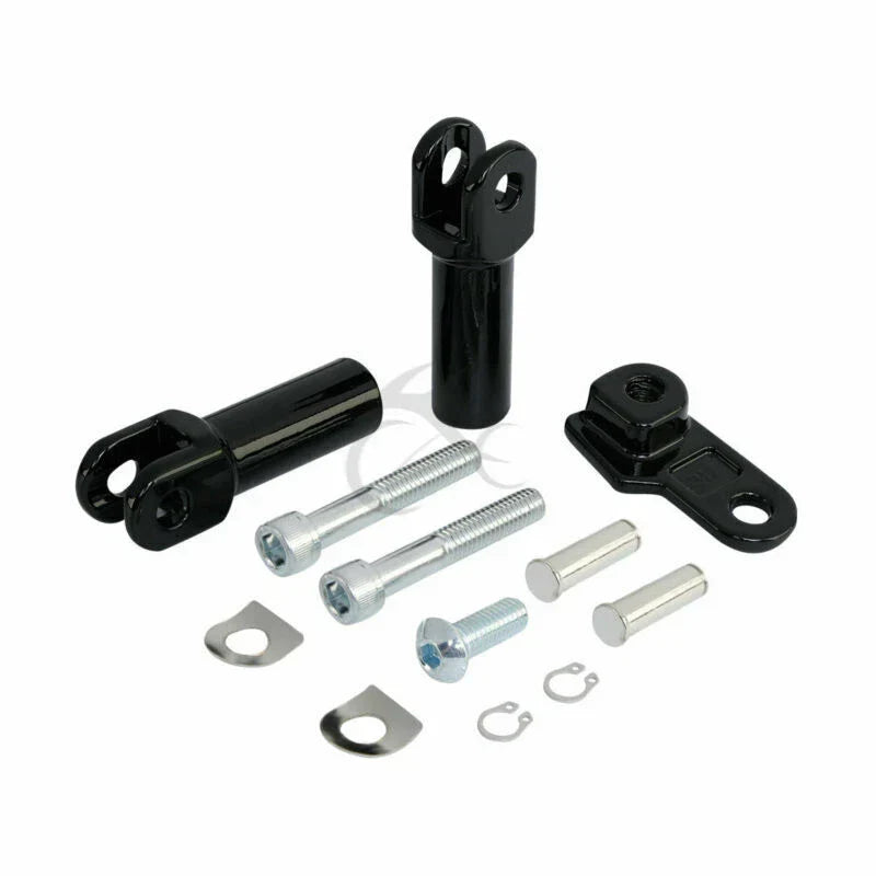 Black Passenger Footpeg Mounts for Harley Softail Slim FLS (2012-2017) FLSTSB (2008-2011)