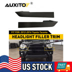 Set of 2 Front Bumper Grille Headlight Filler Trim Panels for Toyota Tacoma (2012–2014)