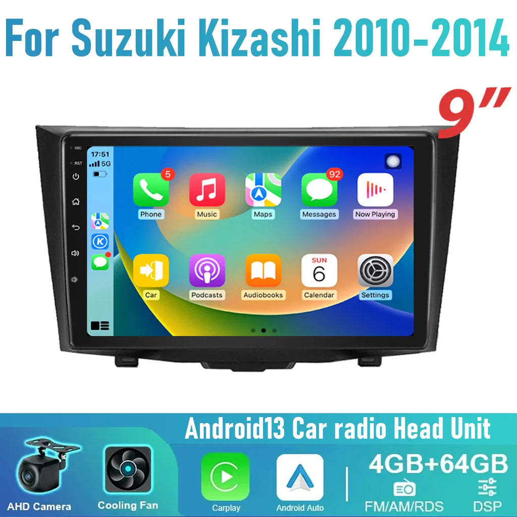 6+128G Apple Carplay Android Auto Head Unit for Suzuki Kizashi (2010-2014)
