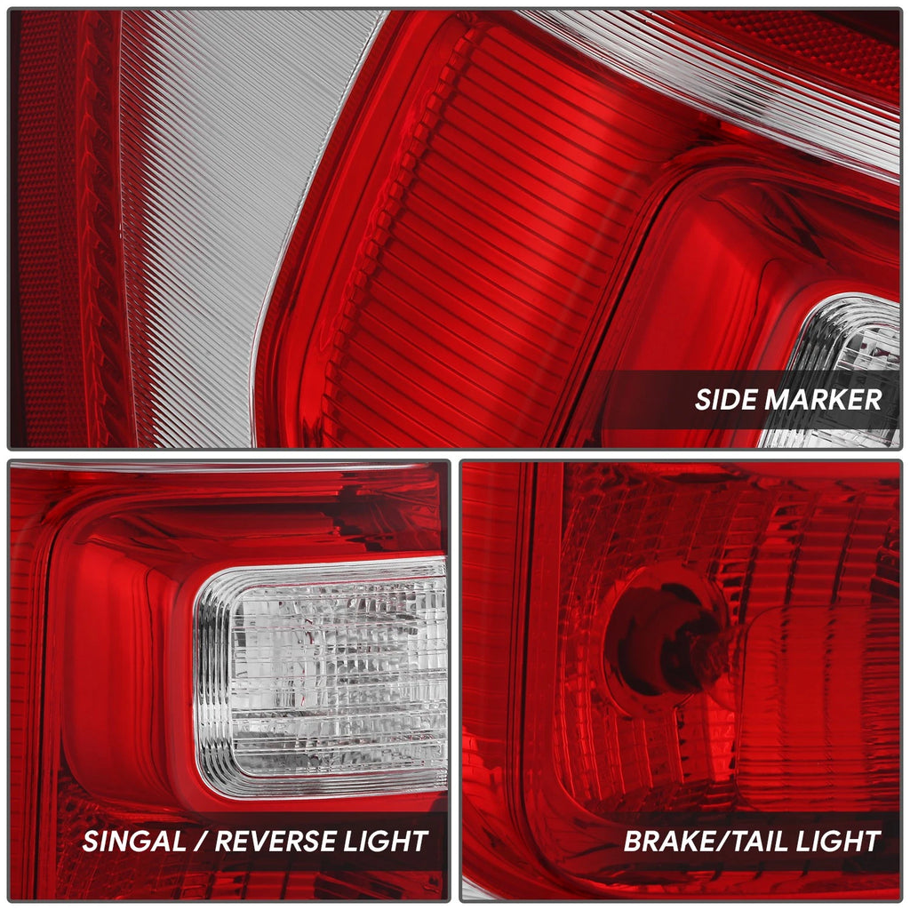 Chrome Housing Red Lens Tail Light for Ford Expedition (2018–2021)