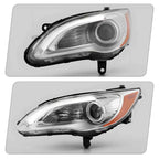 Pair Halogen Headlights for Chrysler 200 (2011–2014) with Bulb Chrome