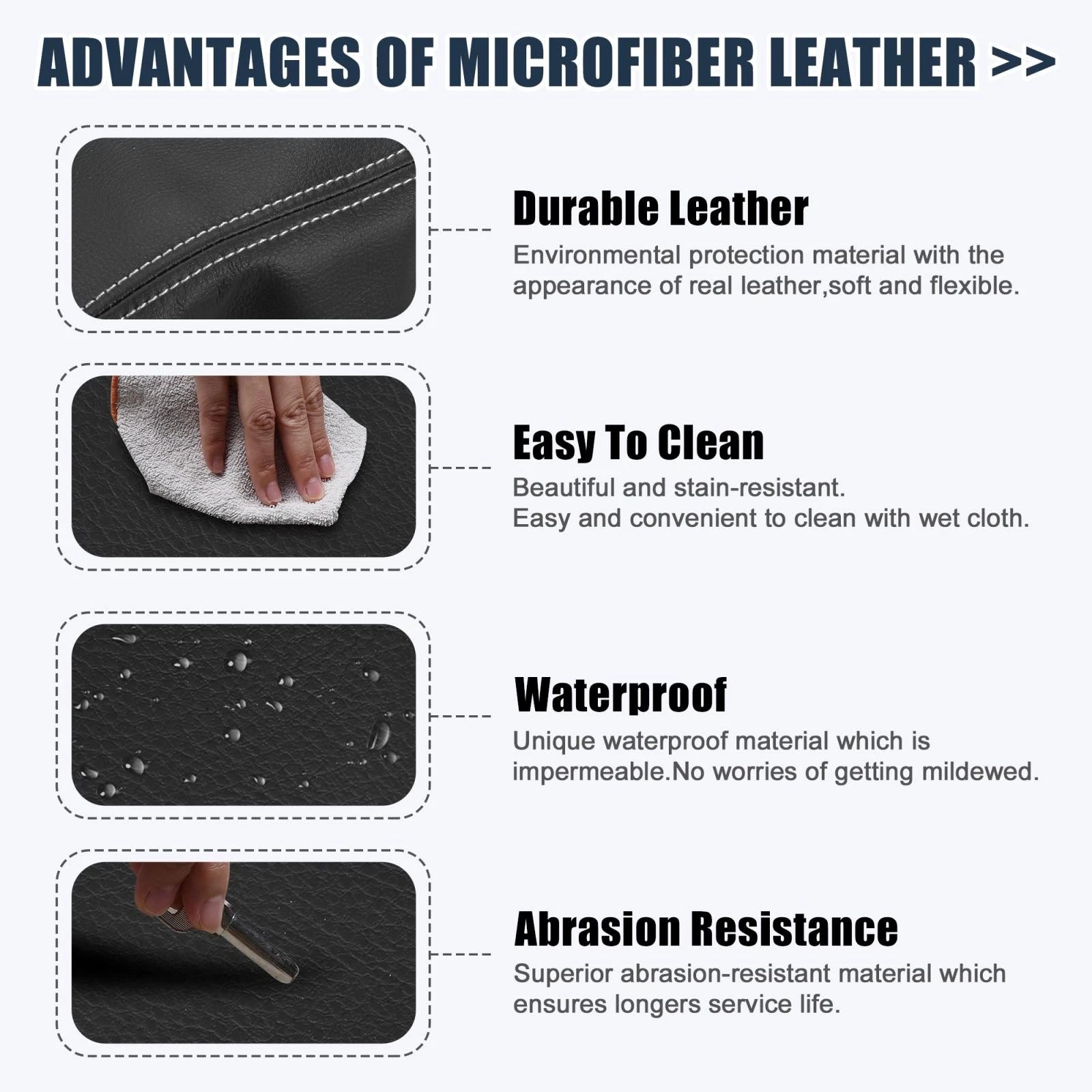 Microfiber Leather Armrest Cover for Nissan Maxima (2016–2021) Grey Stitches