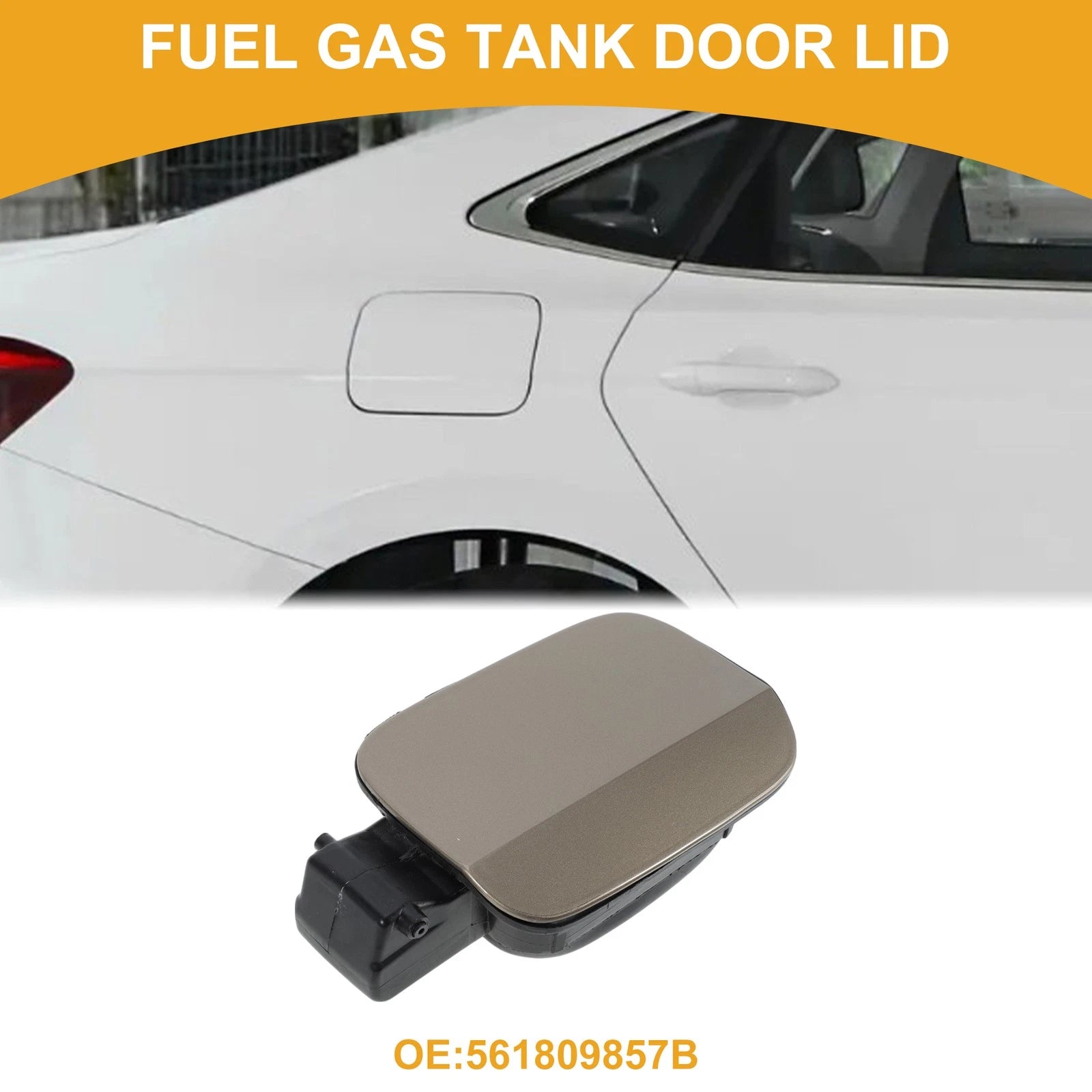 Fuel Tank Door Caps for Volkswagen Passat (2011–2018) Gold Tone