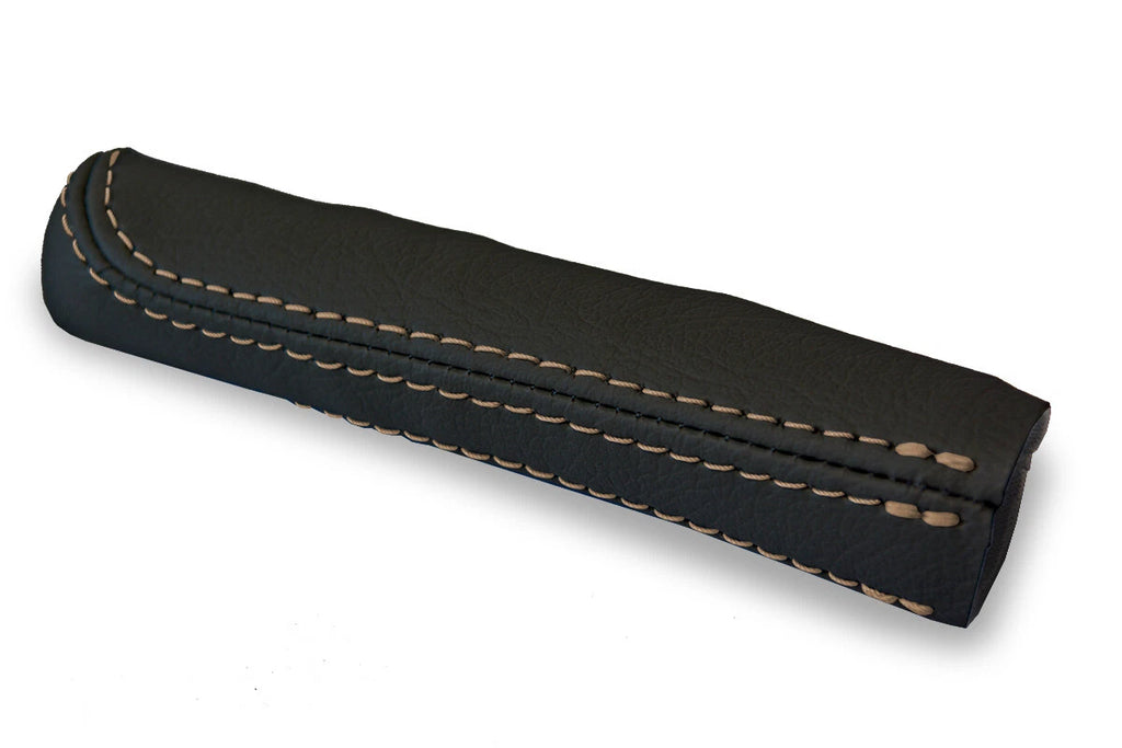 Leather E Brake Boot Cover for BMW E30 (1984–1991) Black Beige Stitch