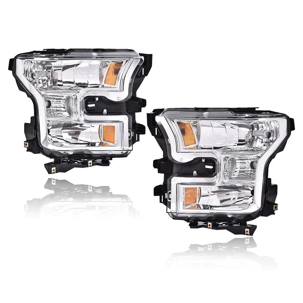 Set of Chrome Headlights for Ford F150 (2015–2017)