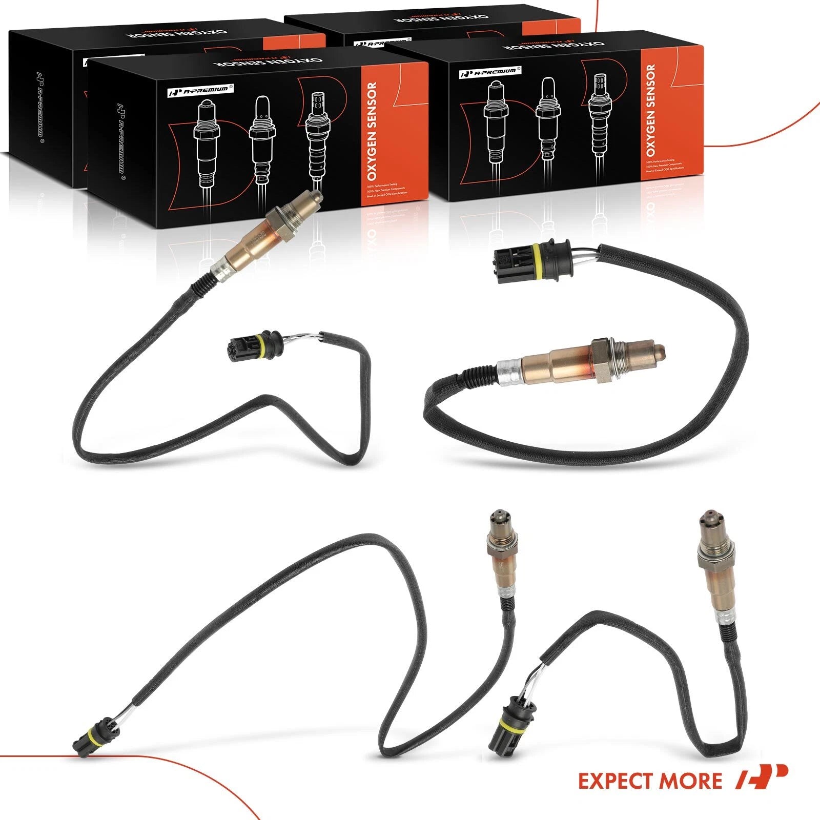 Set of 4 O2 Oxygen Sensors for Mercedes-Benz W203 C320 (2001–2007)