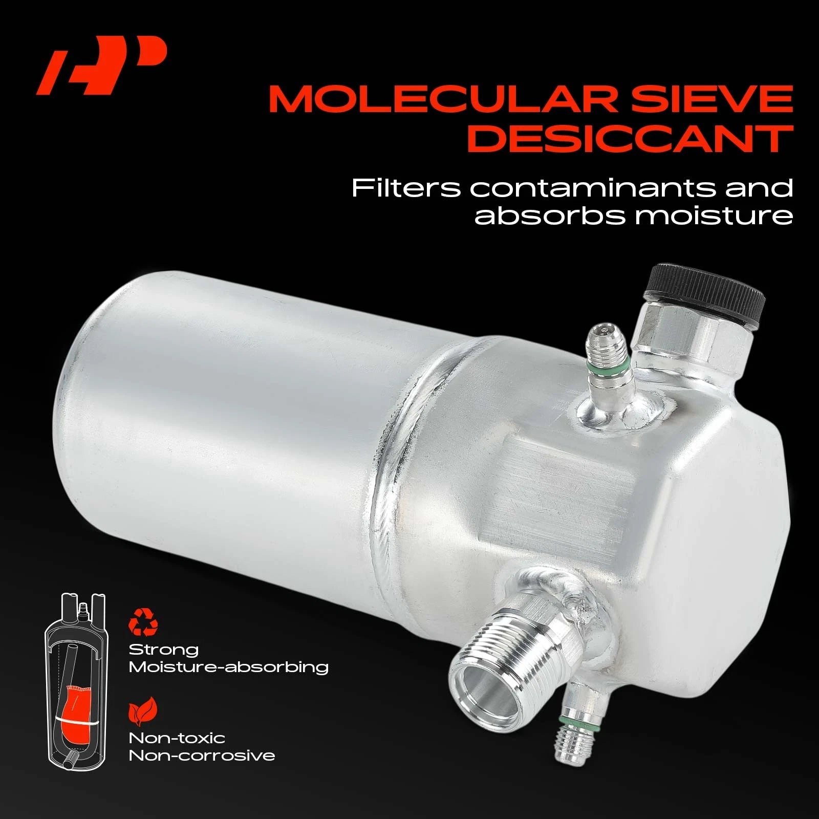 Aluminum AC Receiver Drier for Pontiac Fiero (1985–1988)