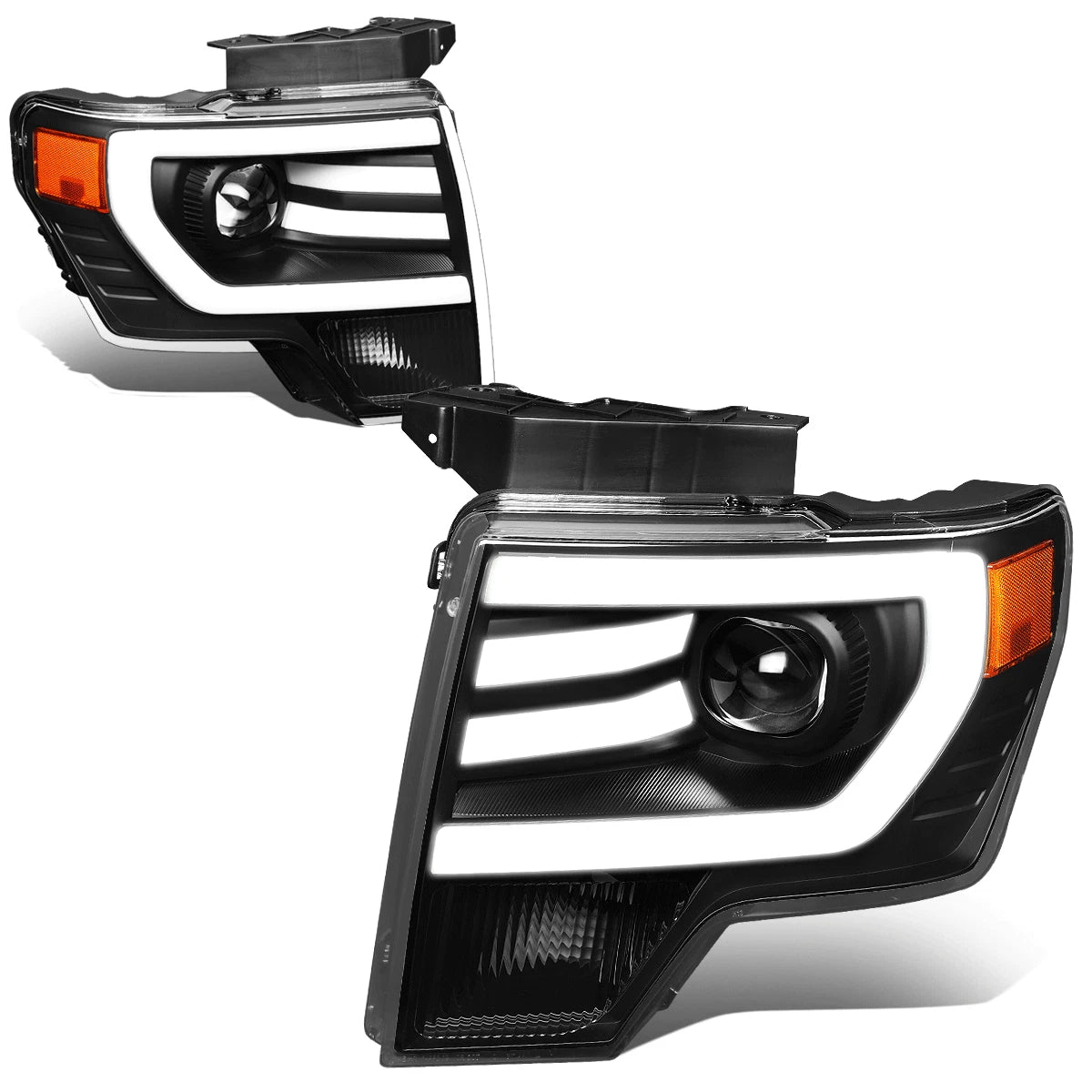 3D LED DRL Tube Bar Projector Headlights for Ford F150 (2009–2014)