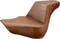 SADDLEMEN Step-Up Seat for Harley FL/FX (2018–2024) - Brown, Lattice Stitch