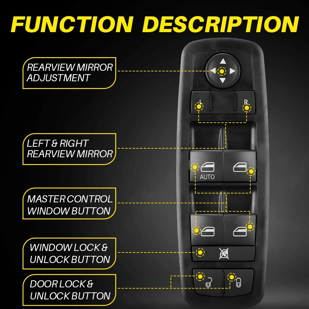 Left Front Master Door Window Switch for Dodge Journey (2017-2019)