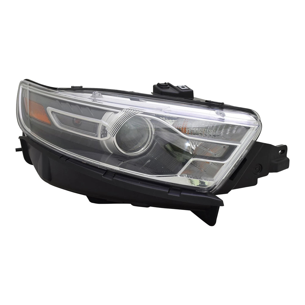 Black Passenger Side Halogen Projector Headlight Assembly w/o Logo w/Black Bezel