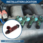 Fuel Injector No.BP4W-13-250 for Mazda Miata 1.8 (1999–2001) 1 Pc Wine Red