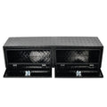 72"x16"x13" Black Diamond Tread Aluminum Truck Box with Flip Doors