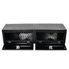 72"x16"x13" Black Diamond Tread Aluminum Truck Box with Flip Doors