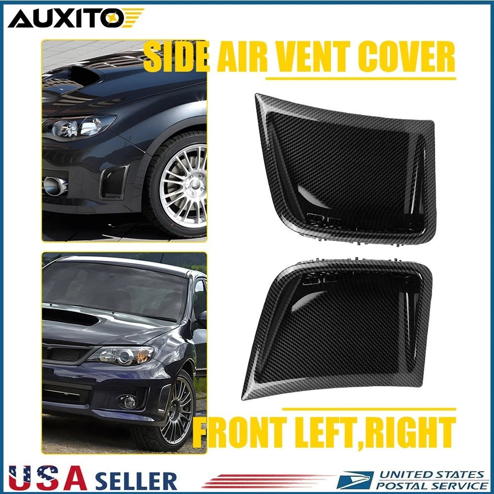 2X Carbon Fiber Bumper Side Air Vent Covers for Subaru Impreza WRX STI (2008–2014)