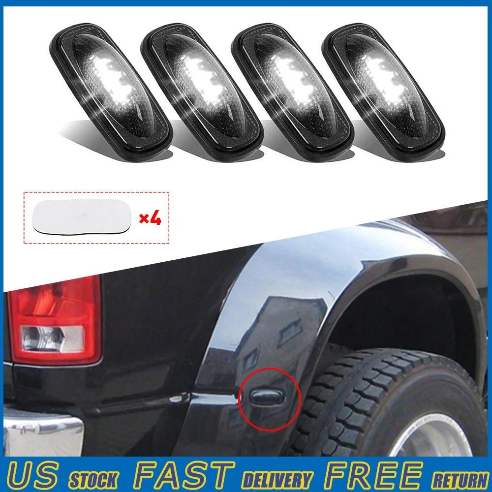Set of 4 Rear LED Side Marker Lights for Dodge RAM 2500/3500 (2003–2018)