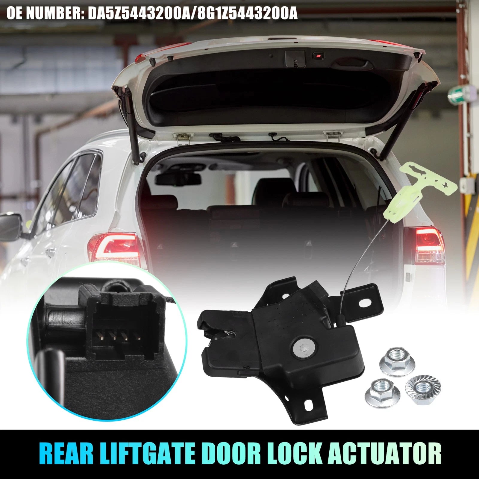 Rear Liftgate Door Lock Actuator with Cable for Ford Taurus (2010–2019) No.DA5Z5443200A