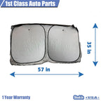 Foldable Windshield Sun Shade for Universal Fit (57" x 35")