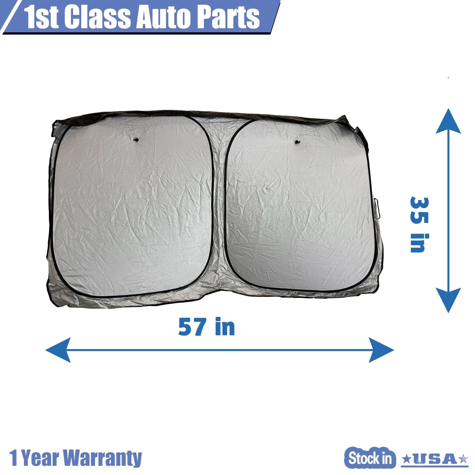 Foldable Windshield Sun Shade for Universal Fit (57" x 35")