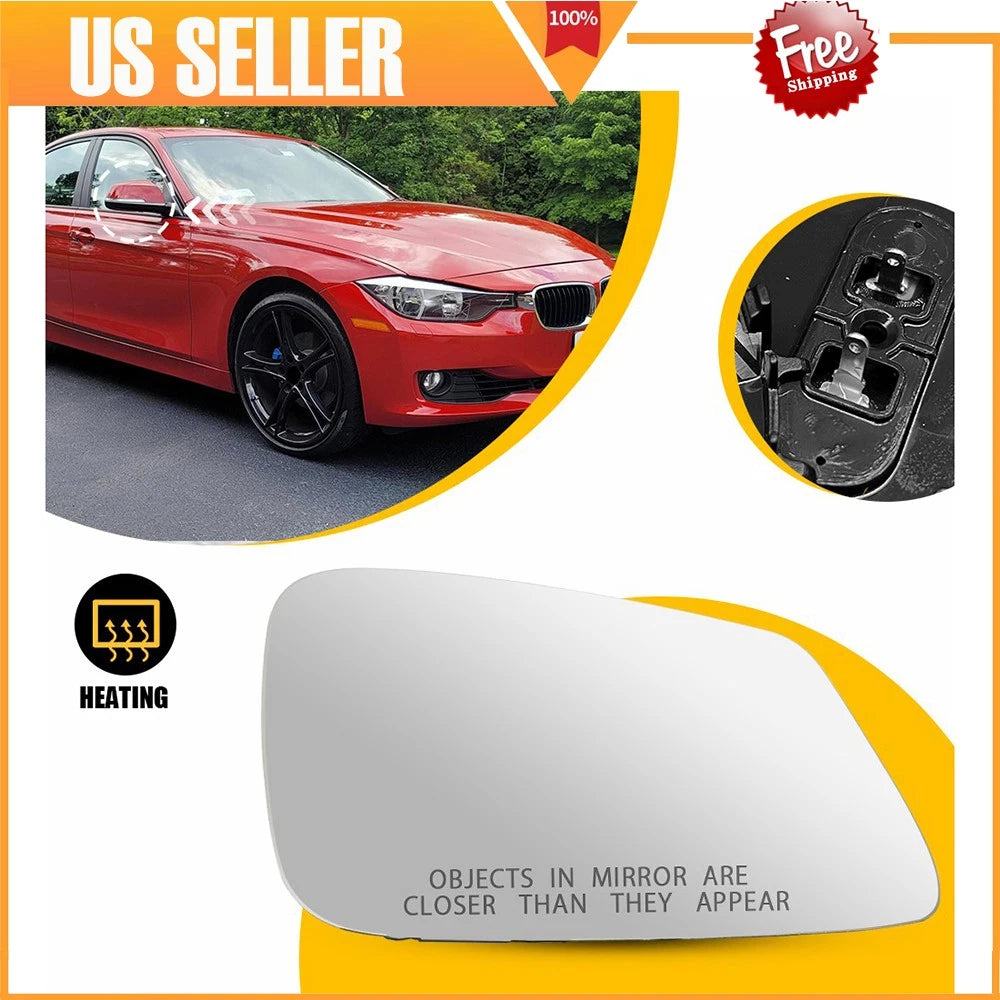 Passenger Side Heated Mirror Glass for BMW 328i 2012–2016