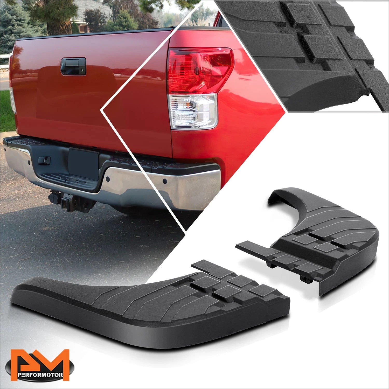 Set of 2 Rear Bumper Side Step Pads for Toyota Tundra (2007–2013)