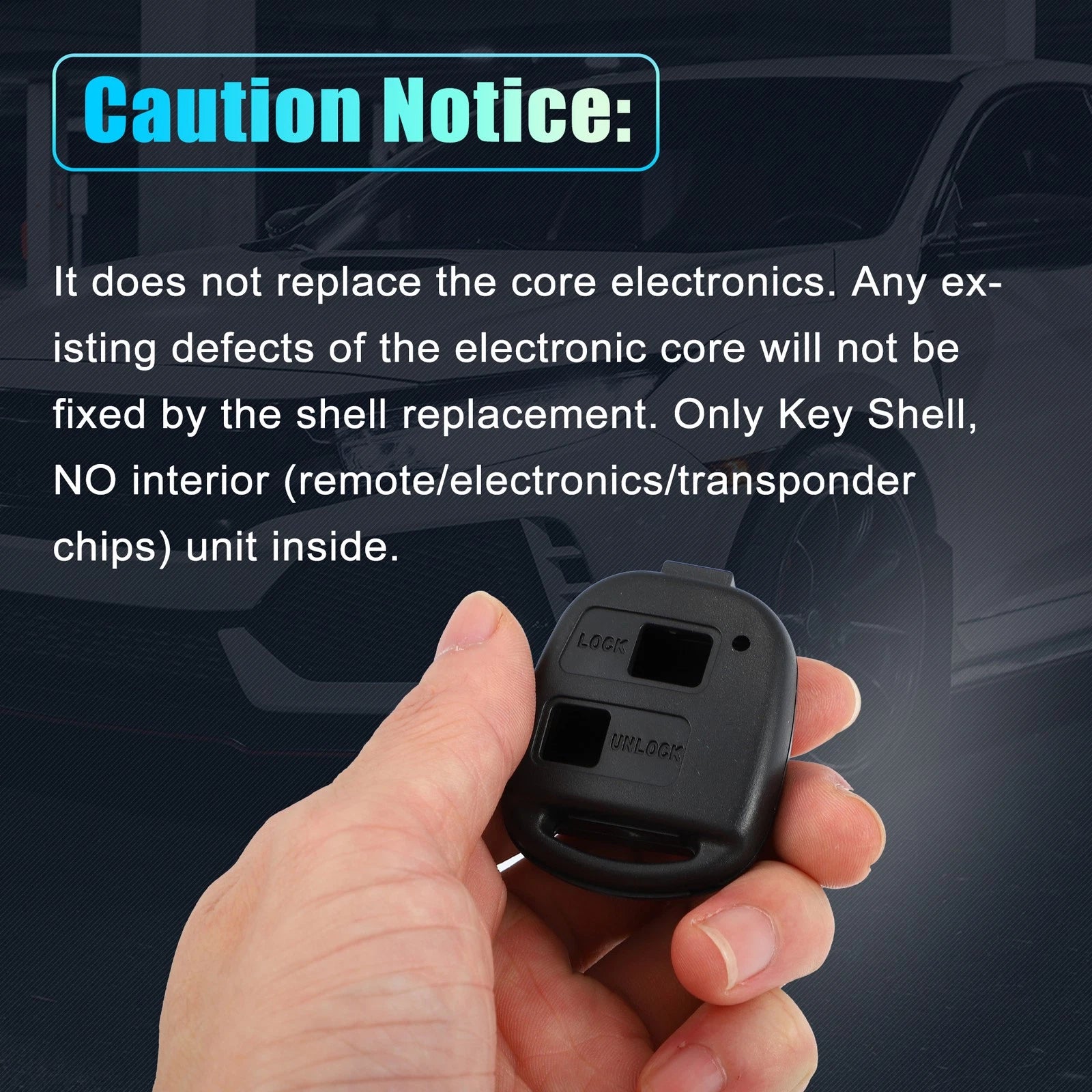2 Button Keyless Entry Remote Key Shell Cover for Toyota Rav4 Yaris Corolla (2000–2023)