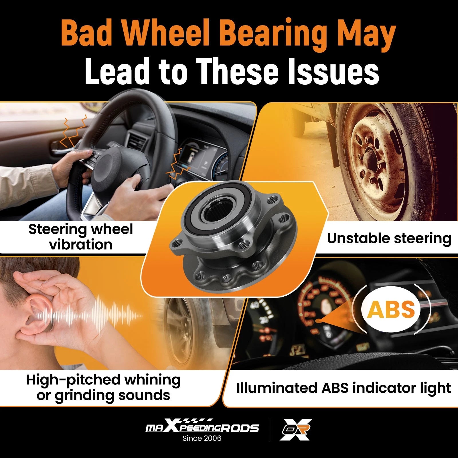 Front Wheel Bearing Hub for Chrysler 200, Dodge Dart (2015-2017)
