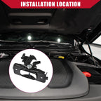 Set of 2 Hood Latch Rod Release Handles & Retainer Clips for Dodge Ram