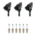 Set of 3 Ignition Coils & 6 Spark Plugs for Hyundai Santa Fe V6