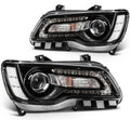 Set of 2 Black Halogen Headlights for Chrysler 300 (2015–2023)