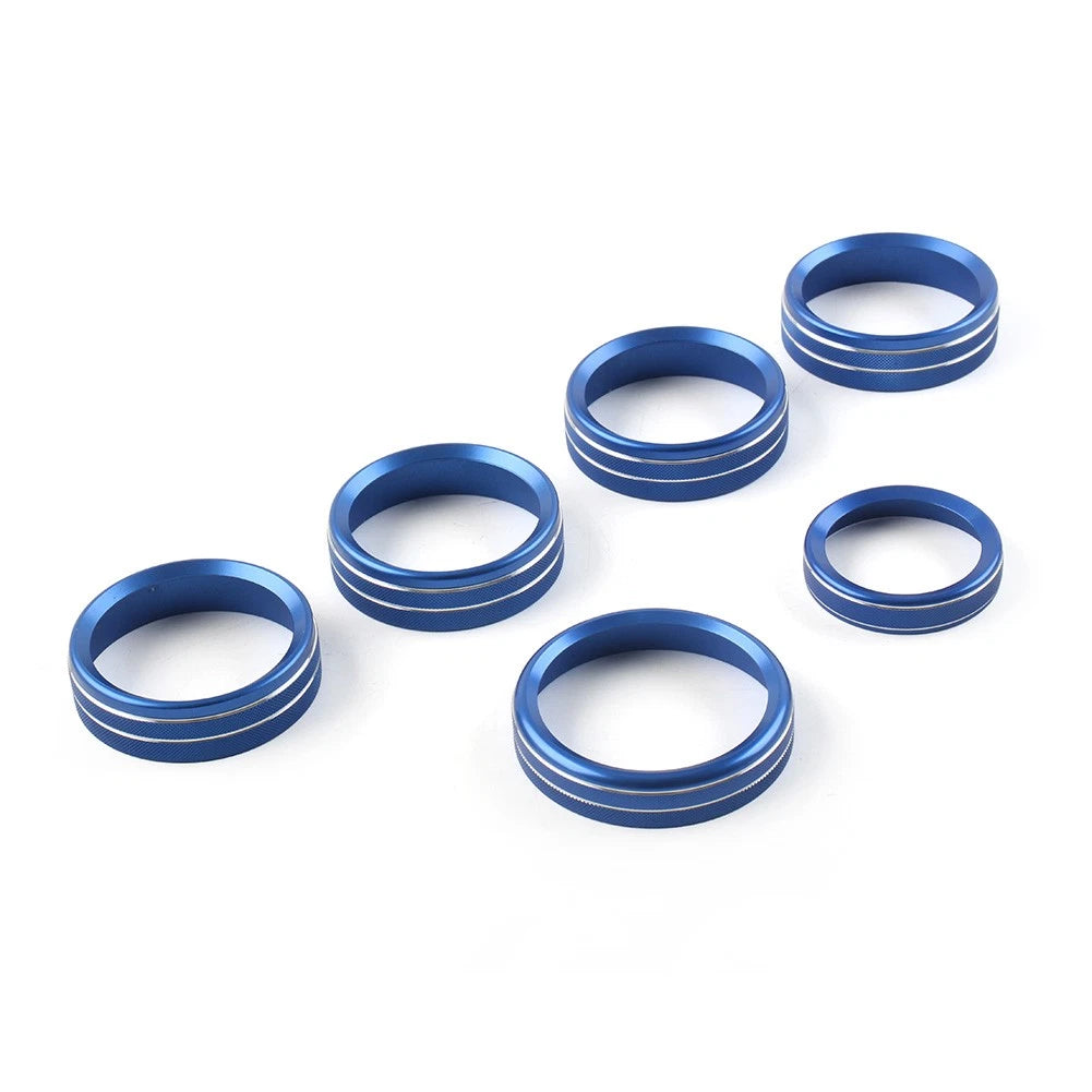 6x Air Conditioner Switch CD Button Ring Knob Trim for Ford F150 XLT (2015–2020) Blue
