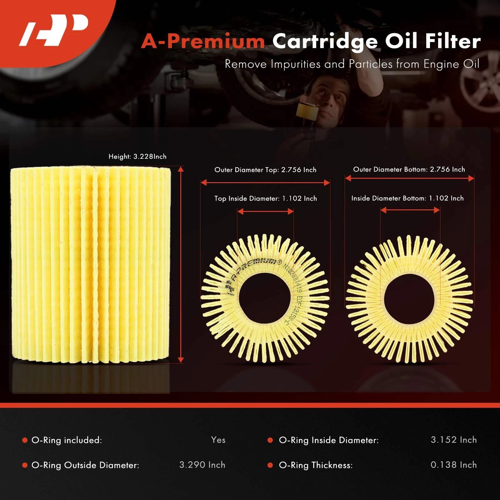 Engine Oil Filter for Toyota Tundra and 4Runner and Lexus (2011–2014)