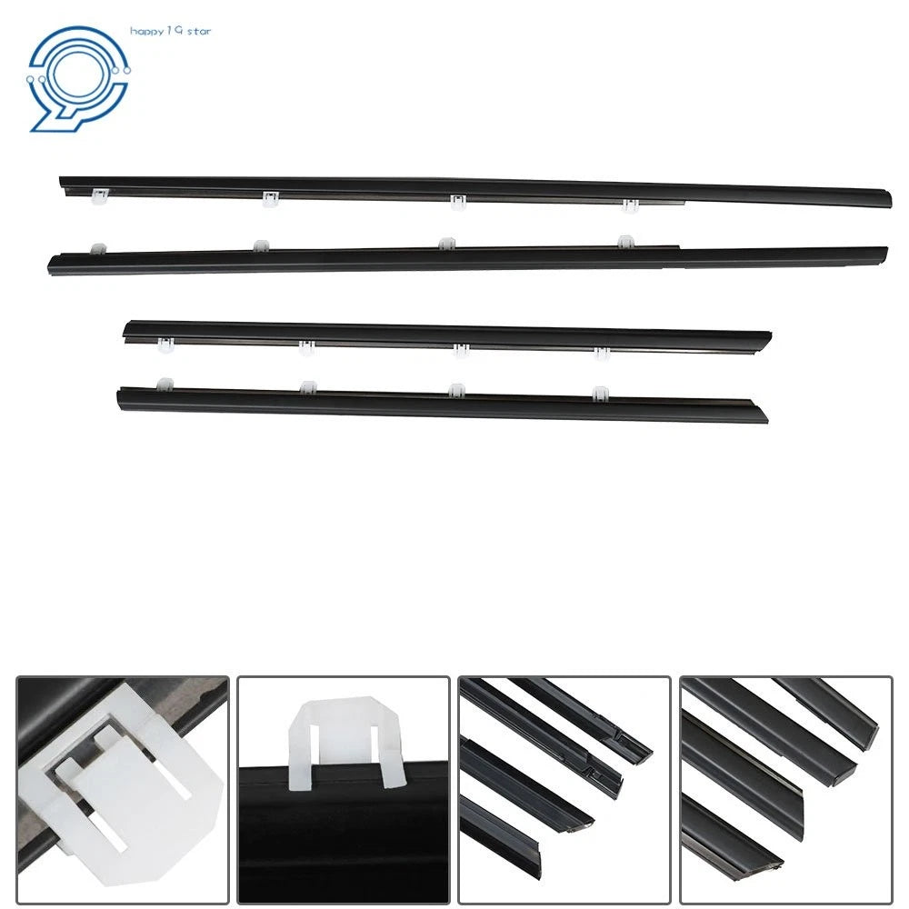 Set of 4 Weatherstrip Window Moulding Trim Seals for Honda Civic (2012–2015)