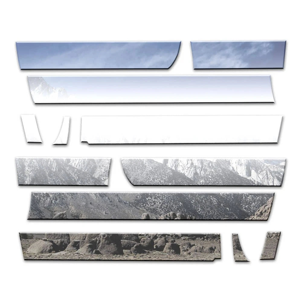 Diamond Grade 12pc 5 1/2" Rocker Panels for 2014-18 GMC Sierra Double Cab 8' Bed