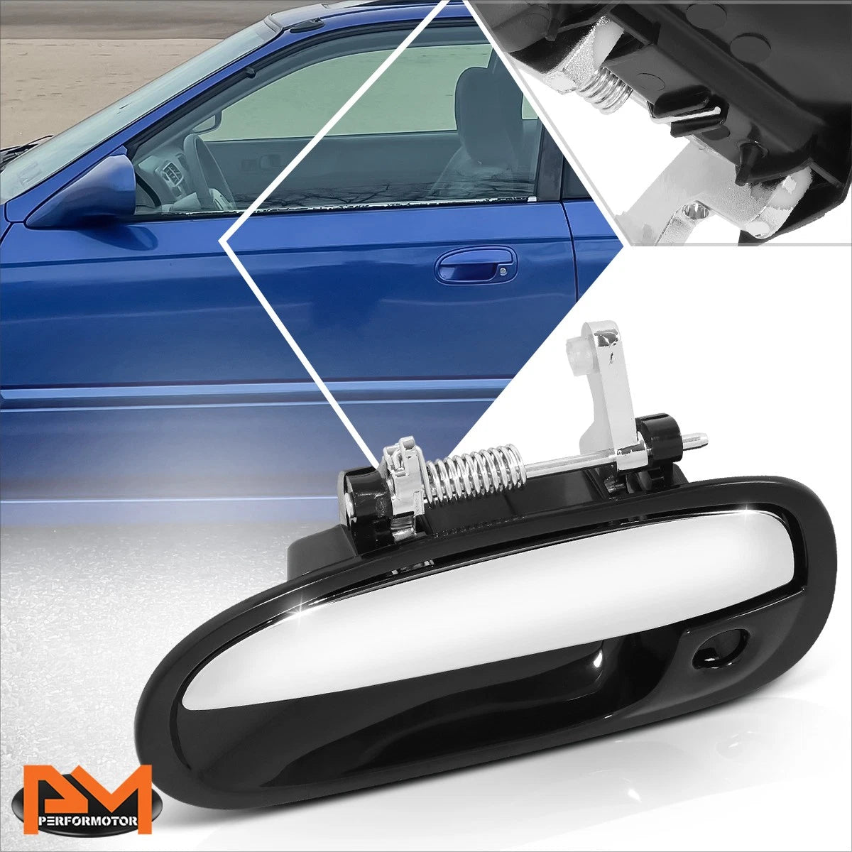 Front Left Exterior Door Handle w/ Keyhole for Honda Civic (1996–2000)