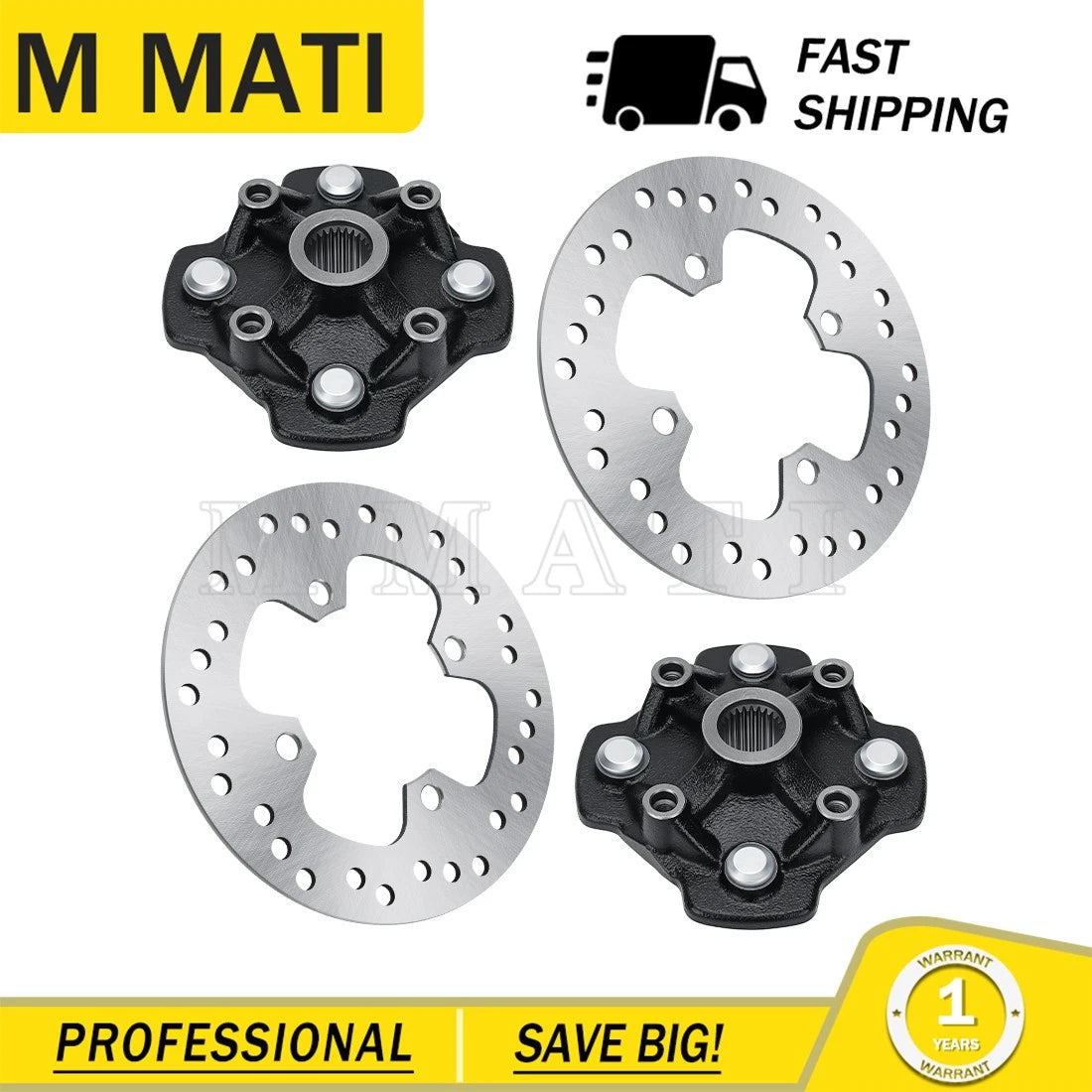 2X Front Wheel Hub & Disc Rotor for Honda Rancher 420 TRX420FA/FE/FM (2014–2024)