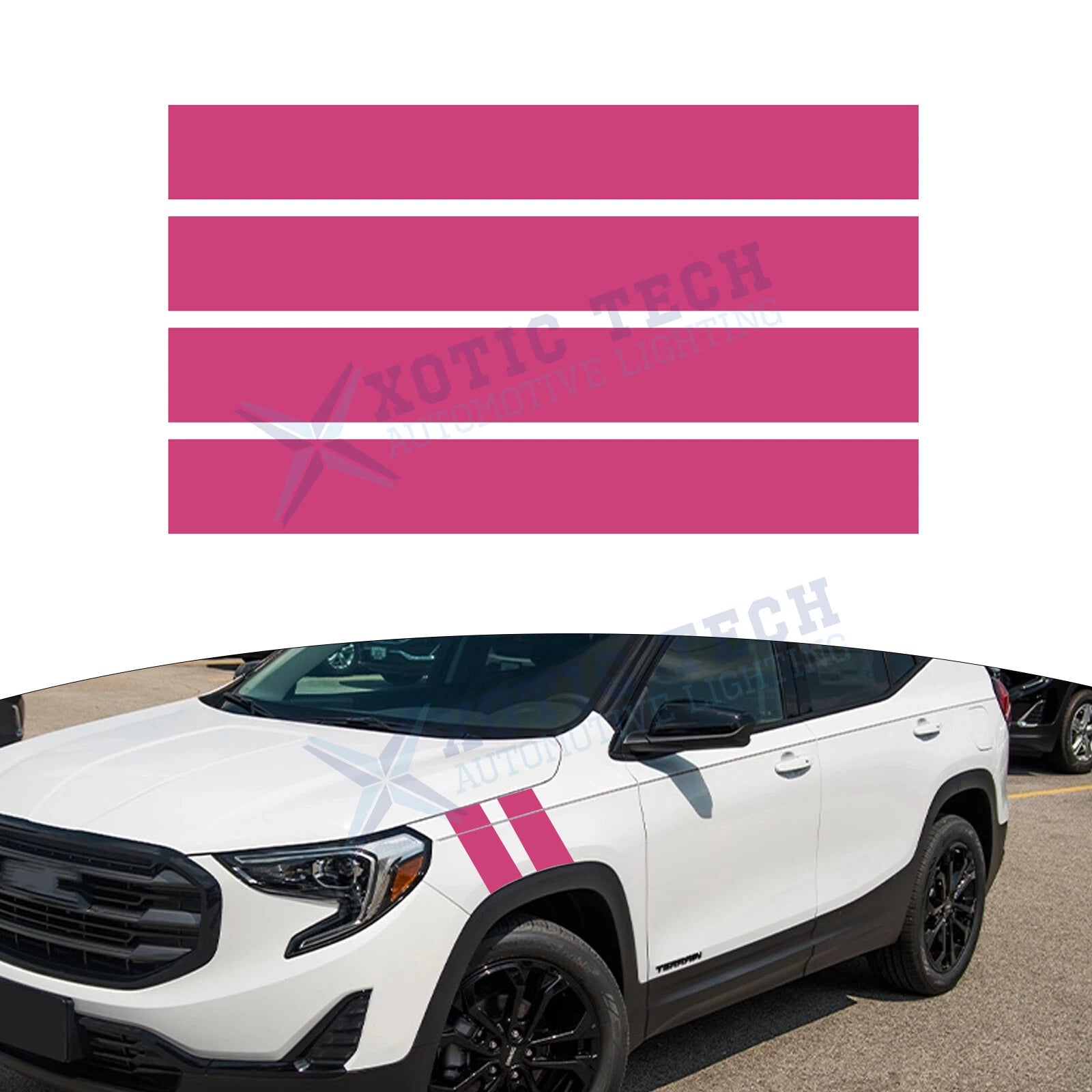 Racing Hood Side Fender Stripe Decal for GMC Sierra Terrain Acadia (—)