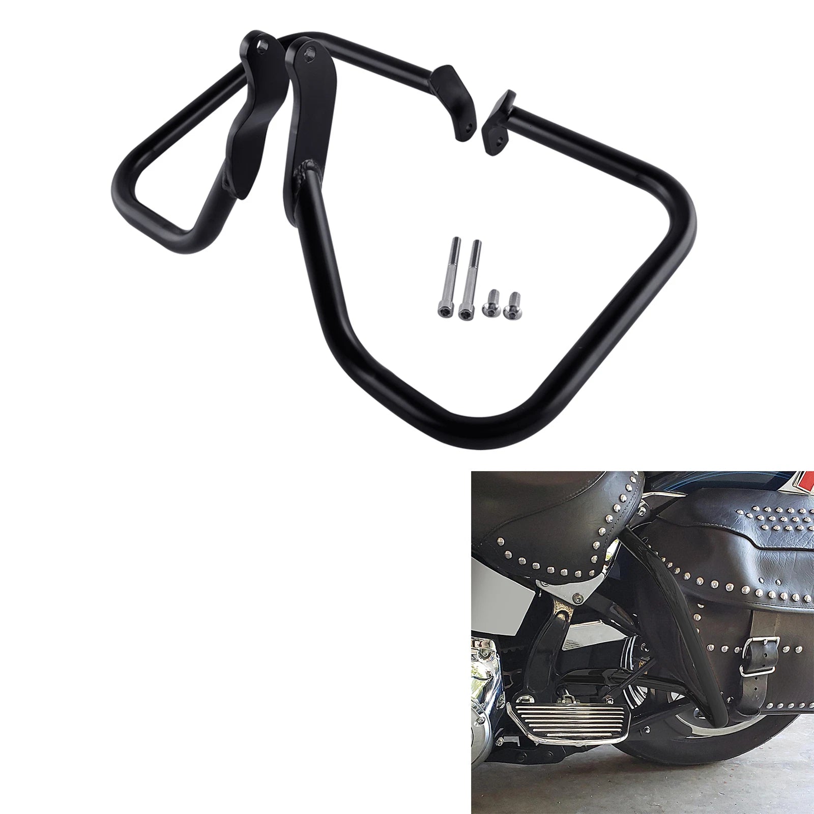 Rear Saddlebag Guard Rail Crash Bar for Harley Heritage Softail (2000–2017)