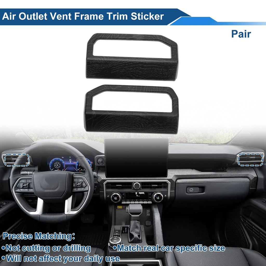 Air Condition Outlet Vent Trim Cover Frame for Toyota Tacoma (2016–2023) Black Woodgrain