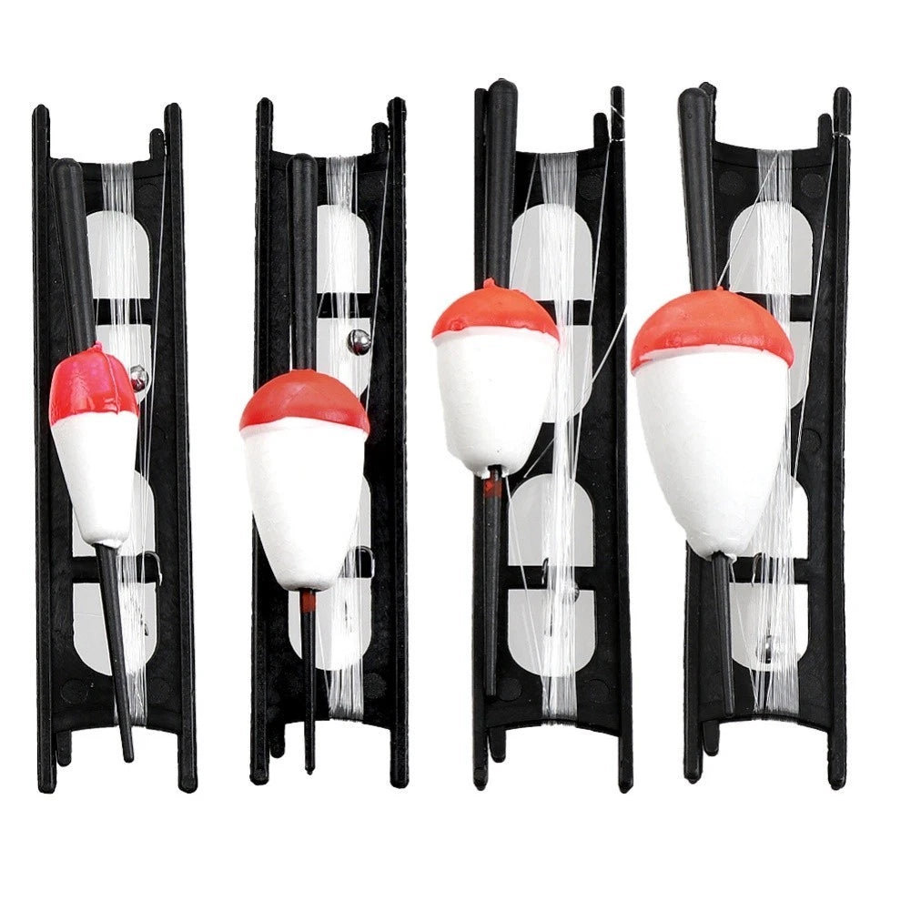 8pc Fishing Float Set with High Visibility Bobbers and Rigged Lines
