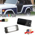 2X Smoked White LED Side Marker Lights for Ford Bronco (1970–1977) & Ford Pickup (1970–1972)