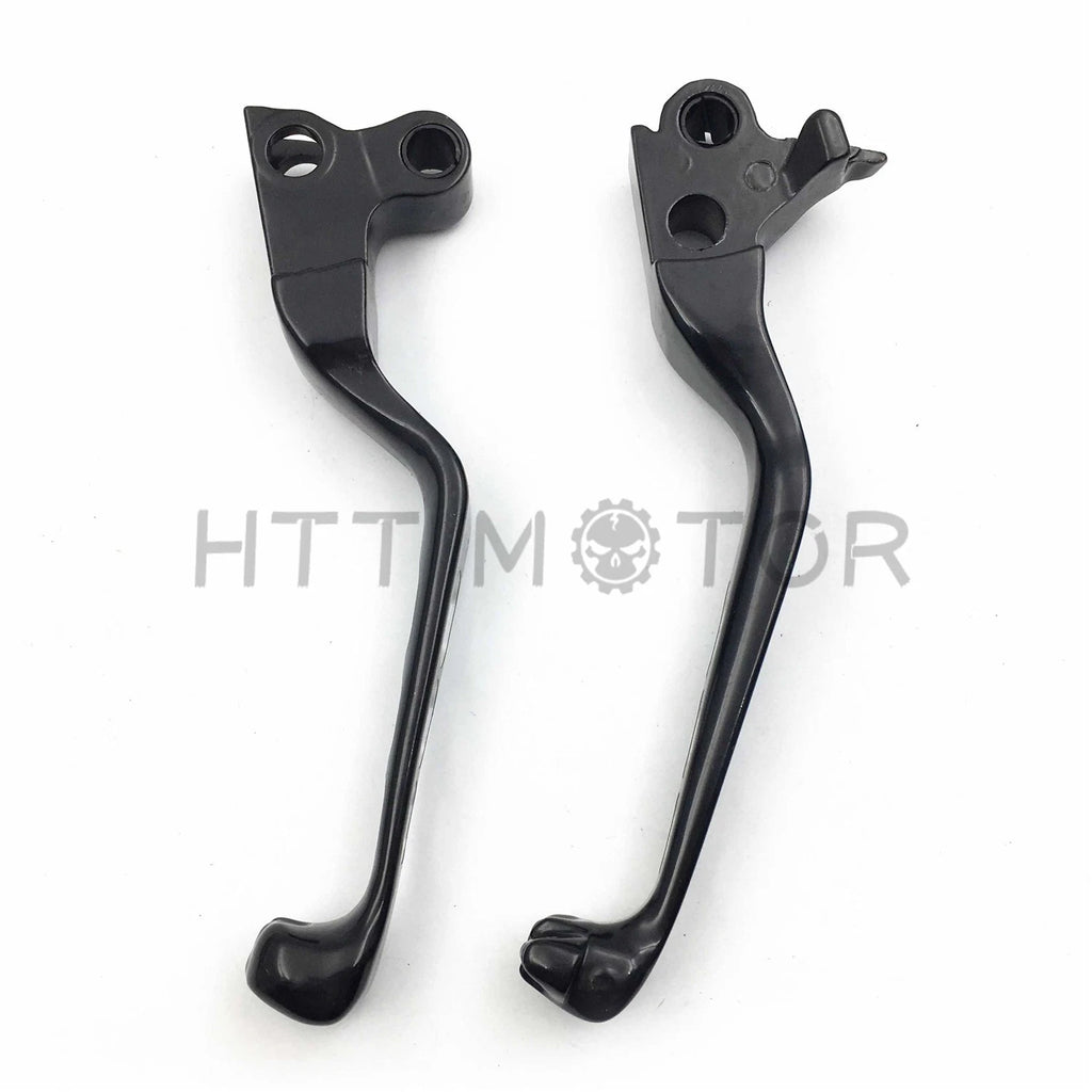 Black Smooth Wide Blade Levers for Harley-Davidson Road King (2014–Present)