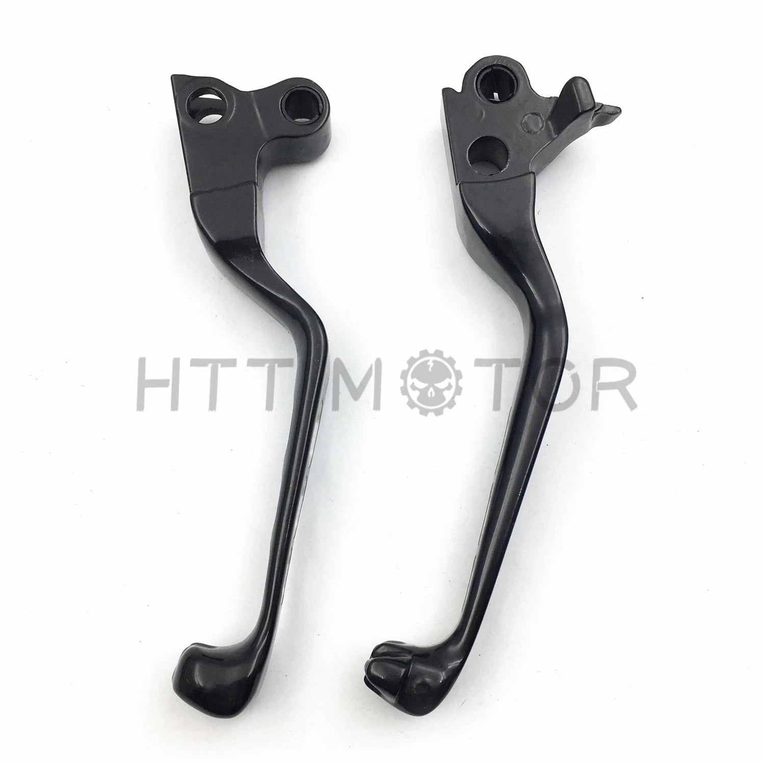 Black Smooth Wide Blade Levers for Harley-Davidson Road King (2014–Present)