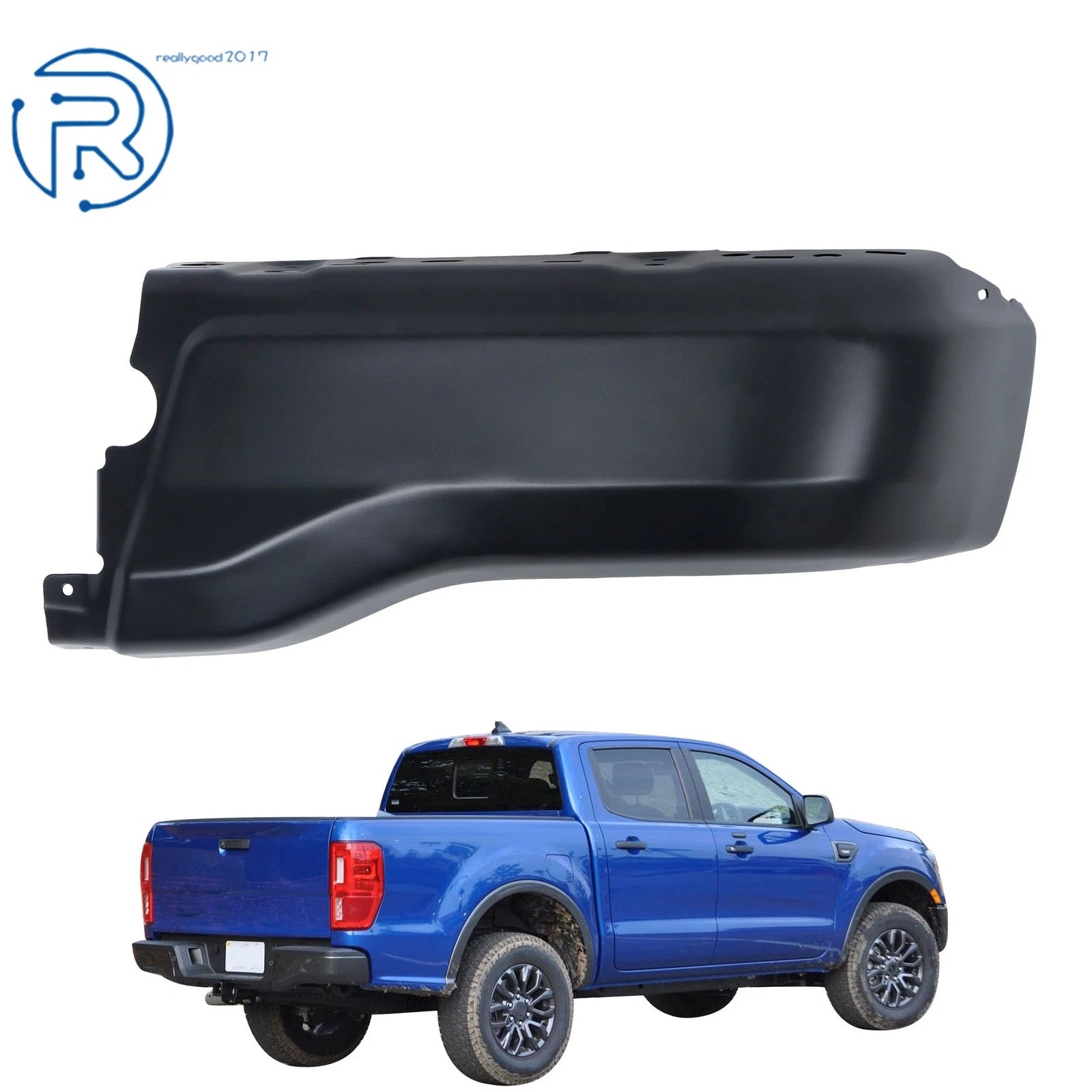 Right Hand Bumper End for Ford Ranger (2019–2023) Black Non-Perforated