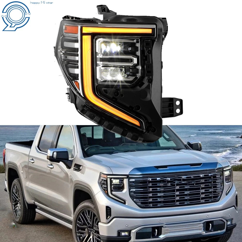Chrome Full LED Headlight for GMC Sierra 1500 (2022–2024) Right